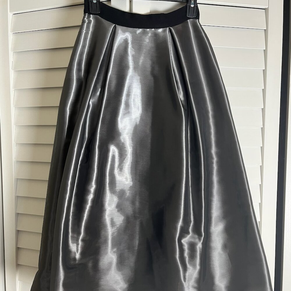 Sachin & Babi NOIR Metallic Party Skirt in gorgeous pewter metallic color, 0